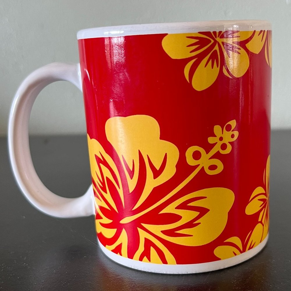 Vintage Bold Hibiscus Red Mug by Island Heritage Hawaii